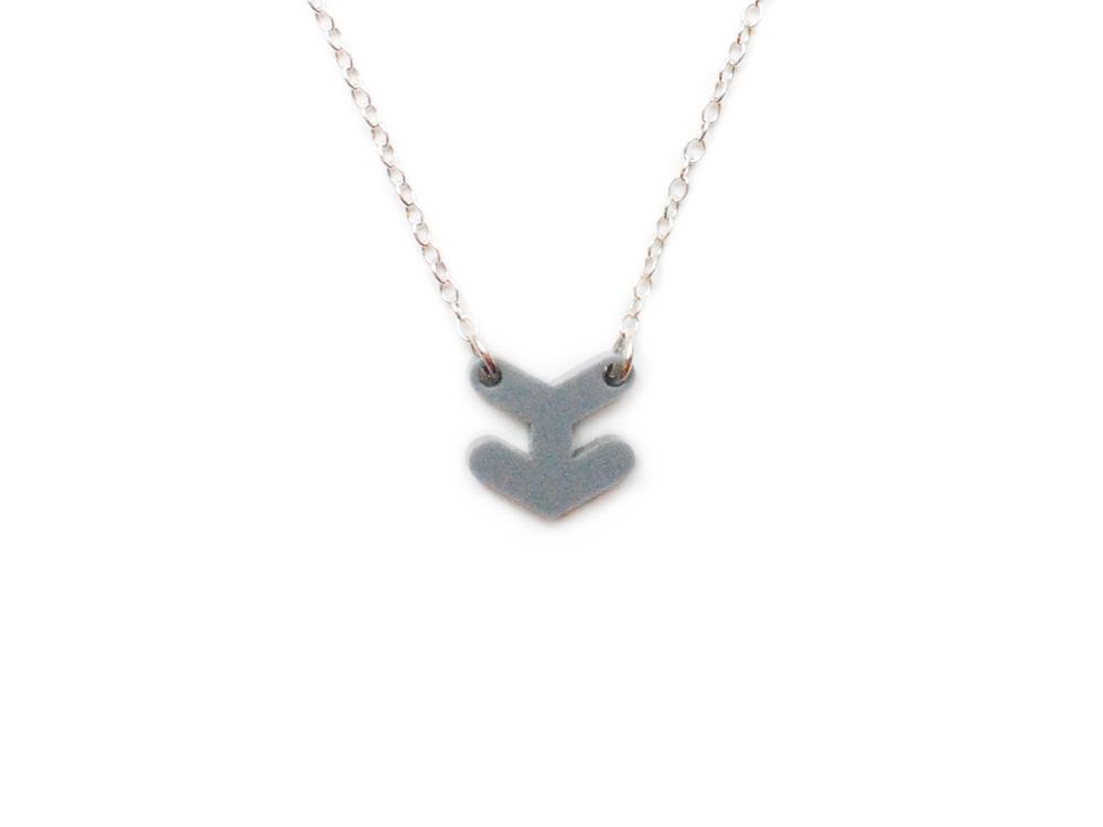 Arrowhead Necklace - Affordable Acrylic Necklace - Yellow, Blue or Gray - Silver Chain - Made in USA - Brevity Jewelry
