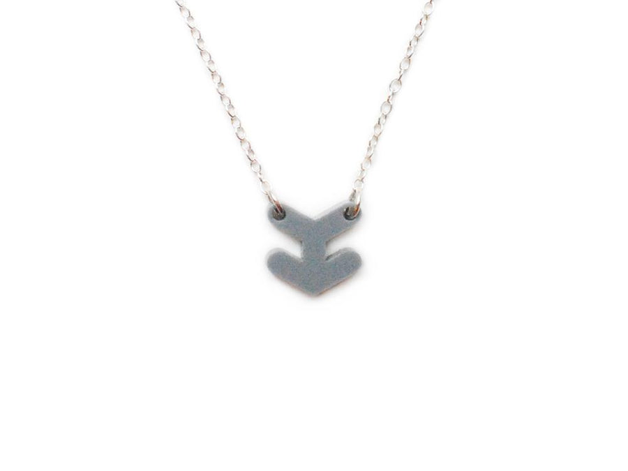 Arrowhead Necklace - Affordable Acrylic Necklace - Yellow, Blue or Gray - Silver Chain - Made in USA - Brevity Jewelry