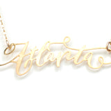 I Heart Atlanta Necklace - High Quality, Hand Lettered, Calligraphy, City Necklace - Featuring a Dainty Heart and Your Favorite City - Available in Gold and Silver - Made in USA - Brevity Jewelry