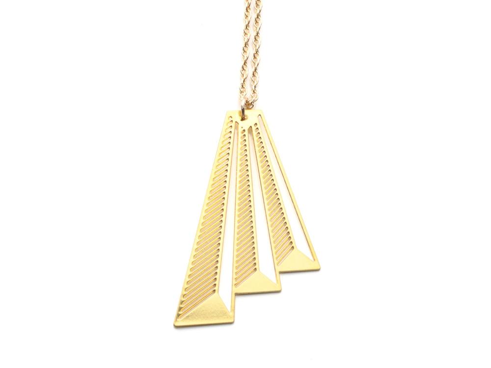 Audrey Necklace - Art Deco, Great Gatsby, Jazz Age Style - High Quality, Affordable Necklace - Available in Gold and Silver - Made in USA - Brevity Jewelry