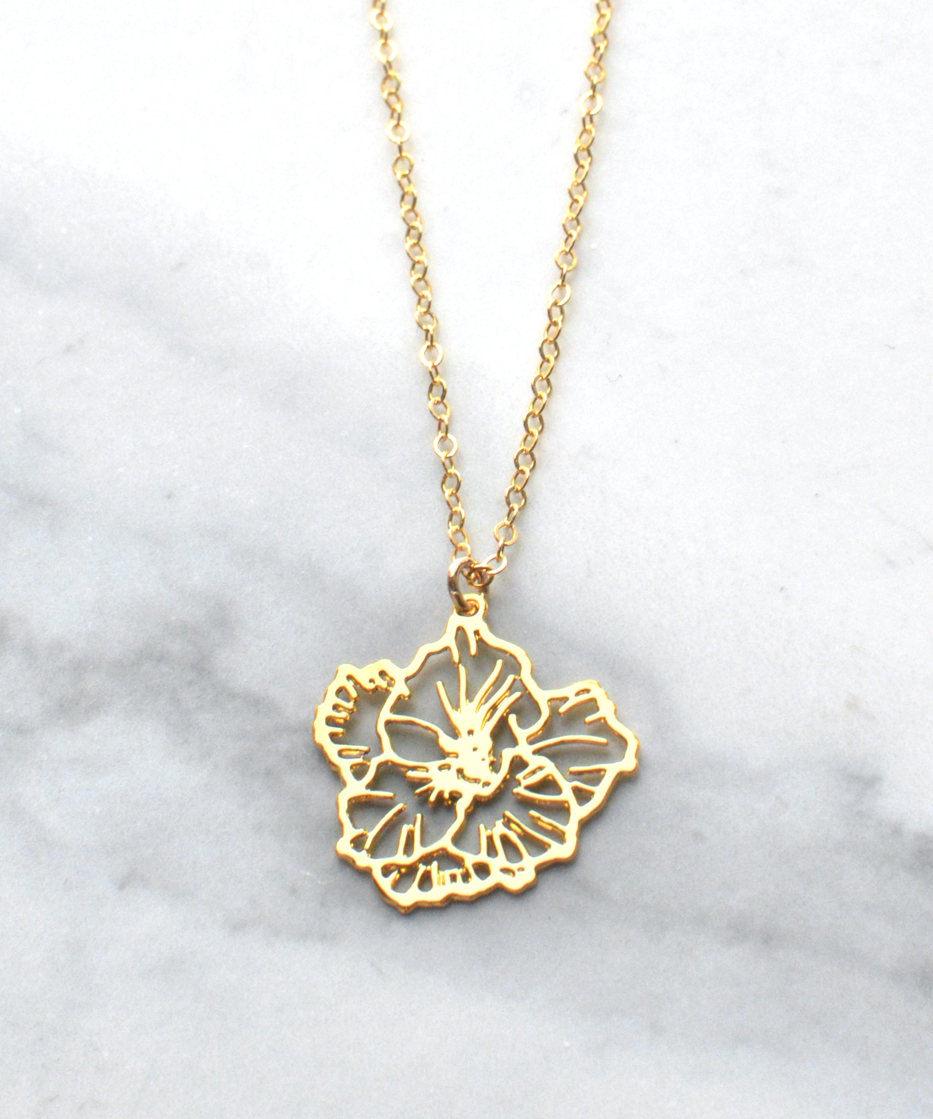 Gladiolus Necklace - High Quality, Affordable, Whimsical, Hand Drawn Necklace - August Birthday Gift - Available in Gold and Silver - Made in USA - Brevity Jewelry