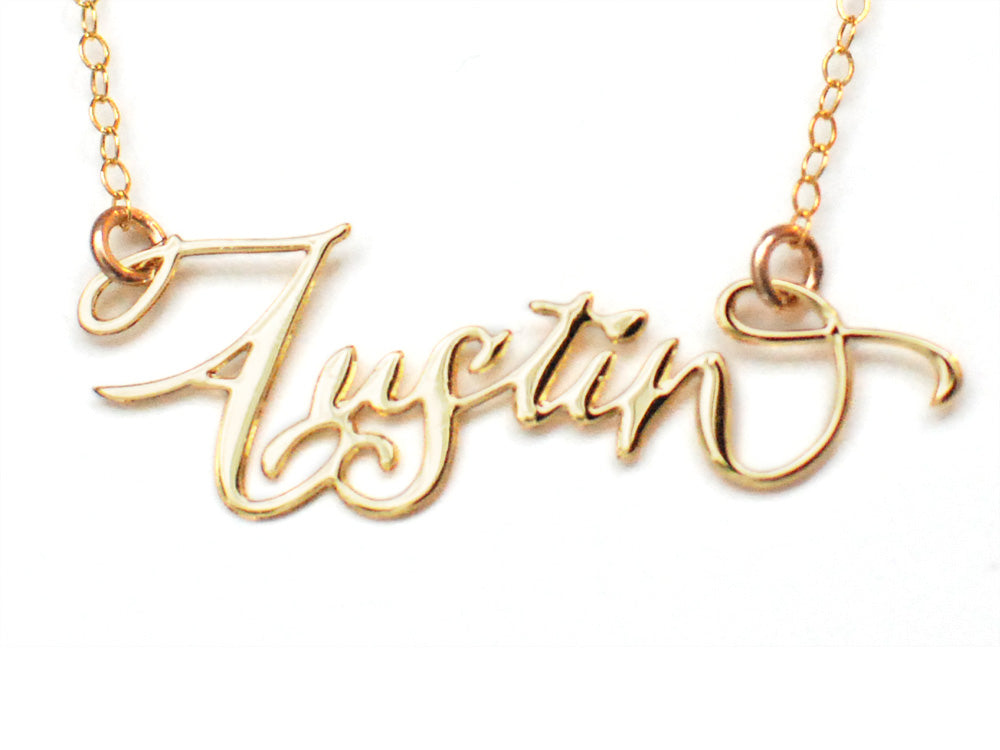 I Heart Austin Necklace - High Quality, Hand Lettered, Calligraphy, City Necklace - Featuring a Dainty Heart and Your Favorite City - Available in Gold and Silver - Made in USA - Brevity Jewelry