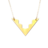 Aztec Metal Necklace - High Quality, Affordable Necklace - Available in Gold - Made in USA - Brevity Jewelry