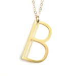 B Letter Necklace - Art Deco Typography Style - High Quality, Affordable, Self Love, Initial Charm Necklace - Available in Gold and Silver - Made in USA - Brevity Jewelry