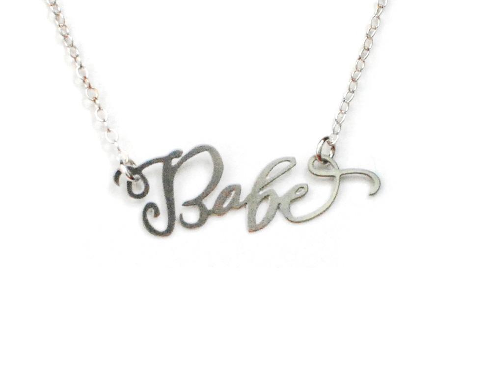 Babe Necklace - High Quality, Affordable, Endearment Nickname Necklace - Available in Gold and Silver - Made in USA - Brevity Jewelry