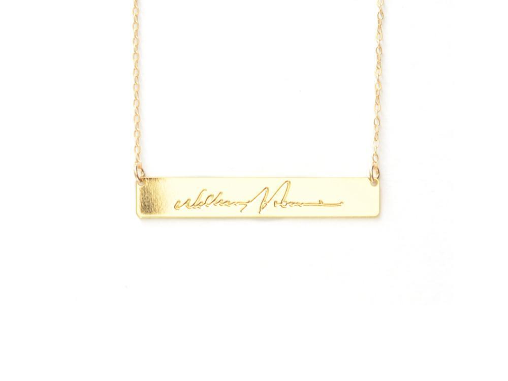 Bar Signature Necklace  - Brevity Jewelry - Made in USA - Affordable gold and silver necklaces