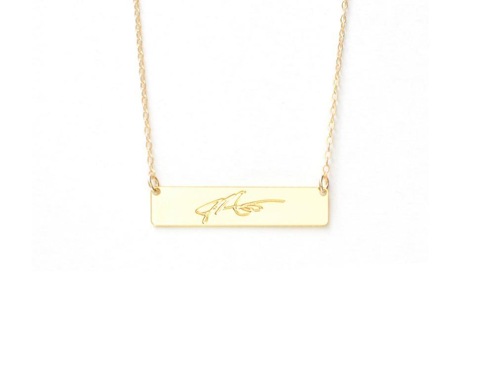 Bar Signature Necklace  - Brevity Jewelry - Made in USA - Affordable gold and silver necklaces