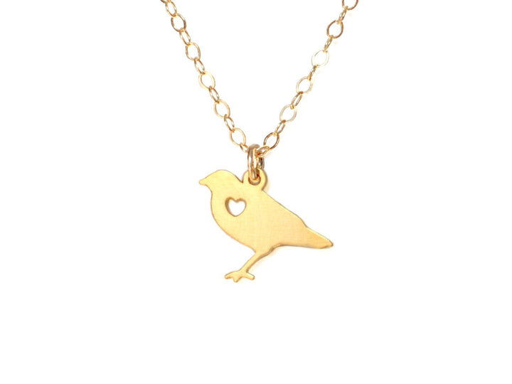 Bird Love Necklace - Animal Love - High Quality, Affordable Necklace - Available in Gold and Silver - Made in USA - Brevity Jewelry