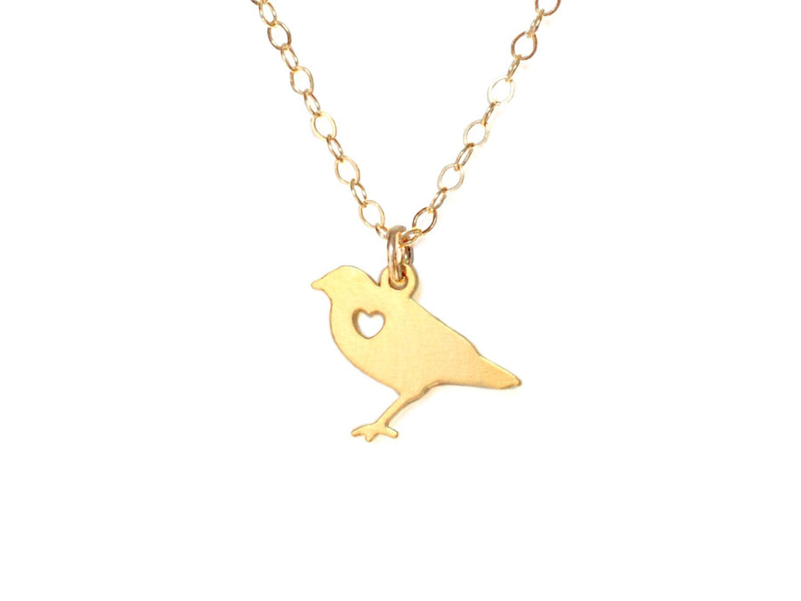 Bird Love Necklace - Animal Love - High Quality, Affordable Necklace - Available in Gold and Silver - Made in USA - Brevity Jewelry