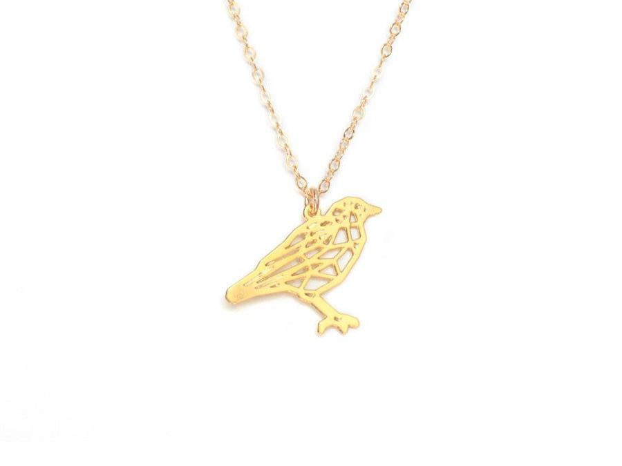 Bird Necklace - Wireframe Origami - High Quality, Affordable Necklace - Available in Gold and Silver - Made in USA - Brevity Jewelry