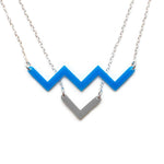 Birds Necklace - Affordable Acrylic Necklace - Yellow, Blue or Gray - Silver Chain - Made in USA - Brevity Jewelry
