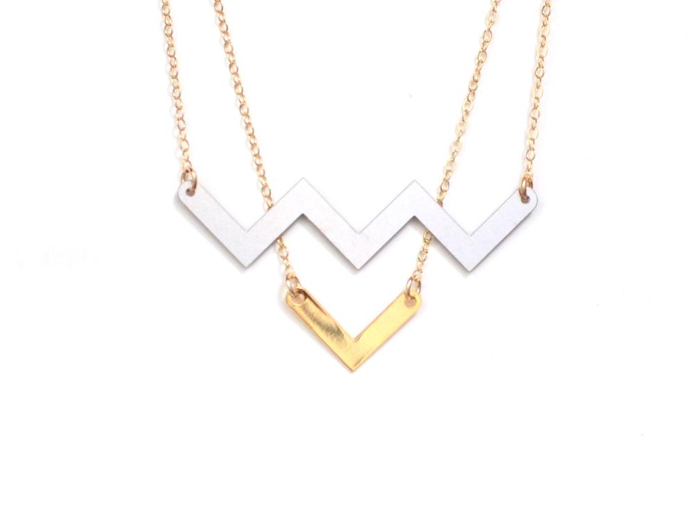 Birds Mixed Metal Necklace - High Quality, Affordable Necklace - Available in Mixed Gold and Silver - Made in USA - Brevity Jewelry