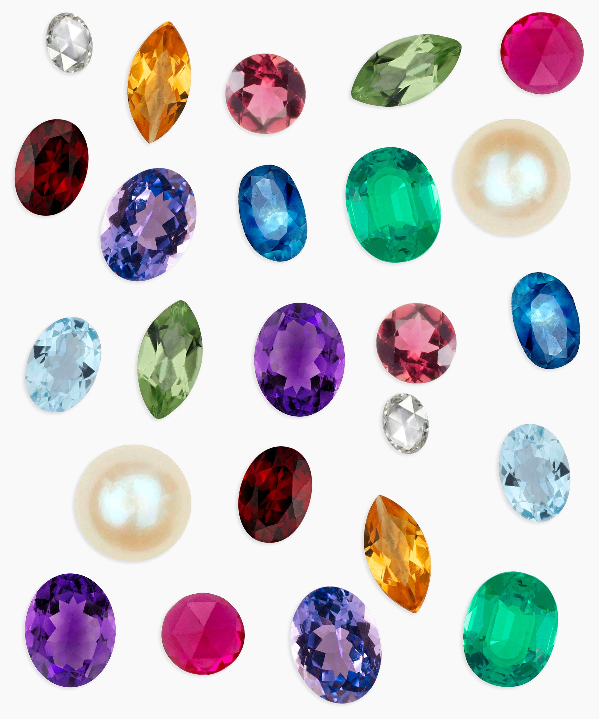 Individual Birthstone Charms for a Custom Locket - High Quality, Affordable Garnet, Amethyst, Aquamarine, Diamond, Emerald, Pearl, Ruby, Peridot, Sapphire, Tourmaline, Citrine, Tanzanite - Brevity Jewelry