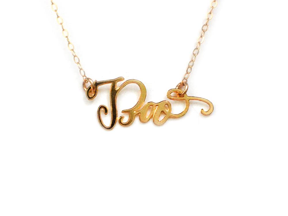 Boo Necklace - High Quality, Affordable, Endearment Nickname Necklace - Available in Gold and Silver - Made in USA - Brevity Jewelry