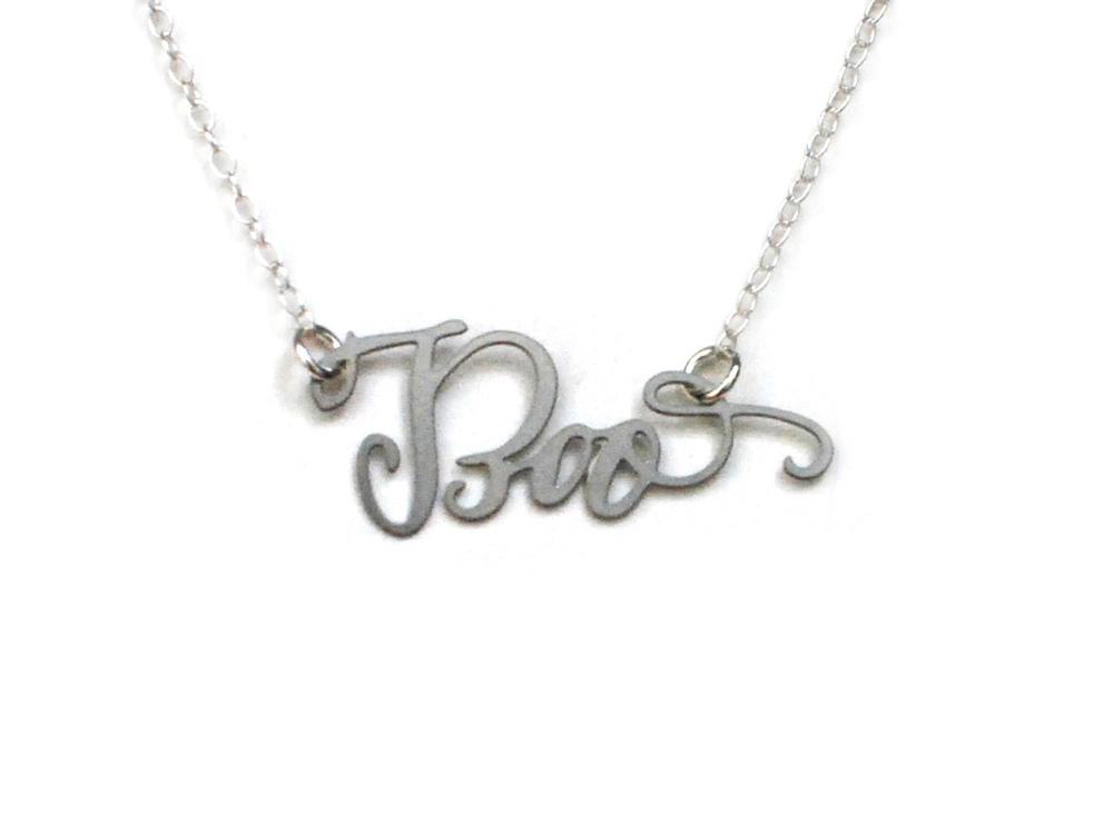 Boo Necklace - High Quality, Affordable, Endearment Nickname Necklace - Available in Gold and Silver - Made in USA - Brevity Jewelry