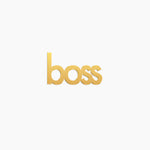 Boss Word Charm - High Quality, Affordable, Empowering, Self Love, Mantra Individual Charm for a Custom Locket - Available in Gold and Silver - Made in USA - Brevity Jewelry