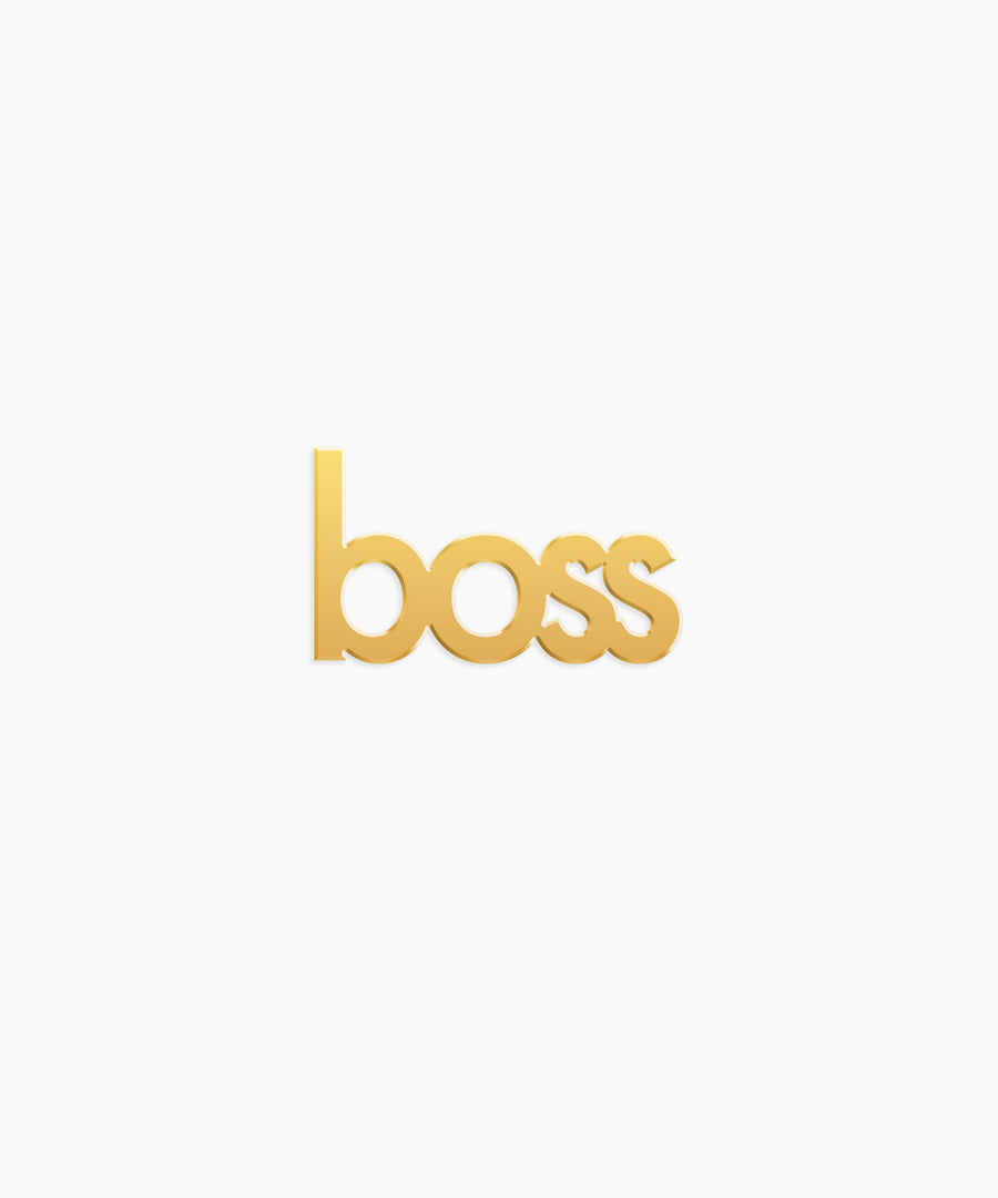 Boss Word Charm - High Quality, Affordable, Empowering, Self Love, Mantra Individual Charm for a Custom Locket - Available in Gold and Silver - Made in USA - Brevity Jewelry