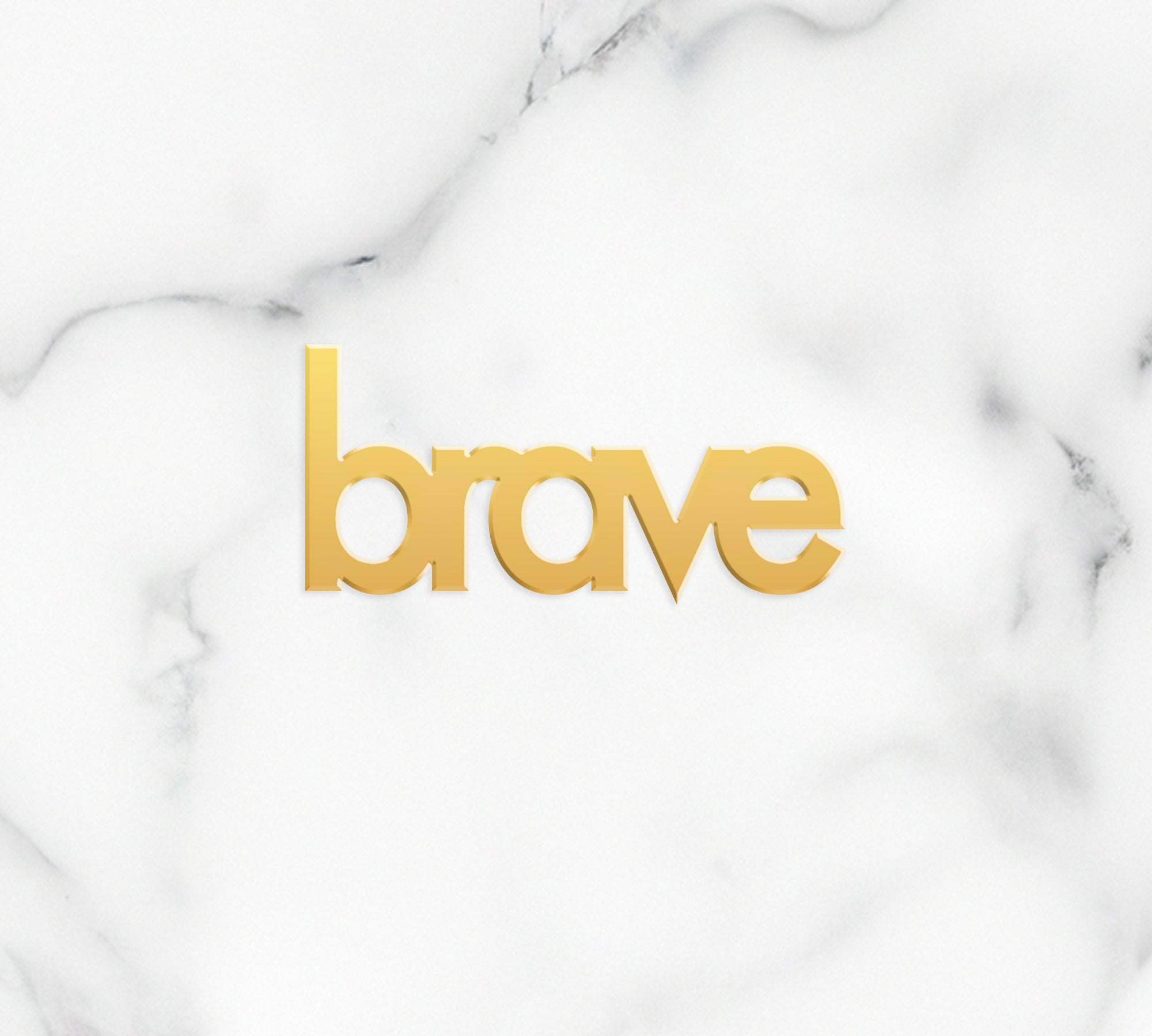 Brave Word Charm - High Quality, Affordable, Empowering, Self Love, Mantra Individual Charm for a Custom Locket - Available in Gold and Silver - Made in USA - Brevity Jewelry