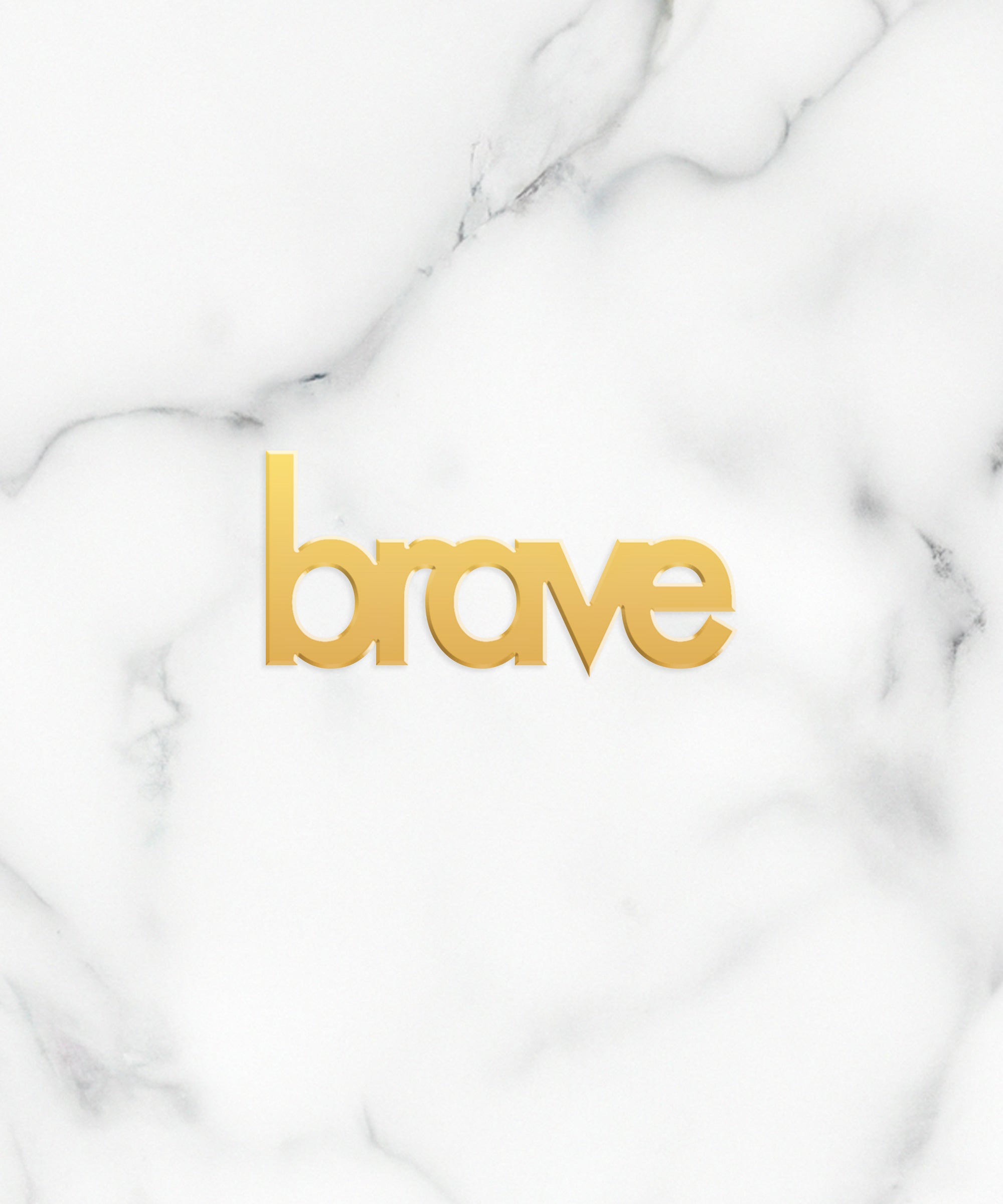 Brave Word Charm - High Quality, Affordable, Empowering, Self Love, Mantra Individual Charm for a Custom Locket - Available in Gold and Silver - Made in USA - Brevity Jewelry