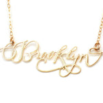 Brooklyn City Love Necklace - High Quality, Hand Lettered, Calligraphy City Necklace - Your Favorite City - Available in Gold and Silver - Made in USA - Brevity Jewelry