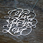 Custom Calligraphy Phrase Necklace - Your Phrase Handwritten By A Calligrapher - High Quality, Affordable, One-of-a-kind, Personalized Necklace - Available in Gold and Silver - Made in USA - Brevity Jewelry - The Pefect Gift