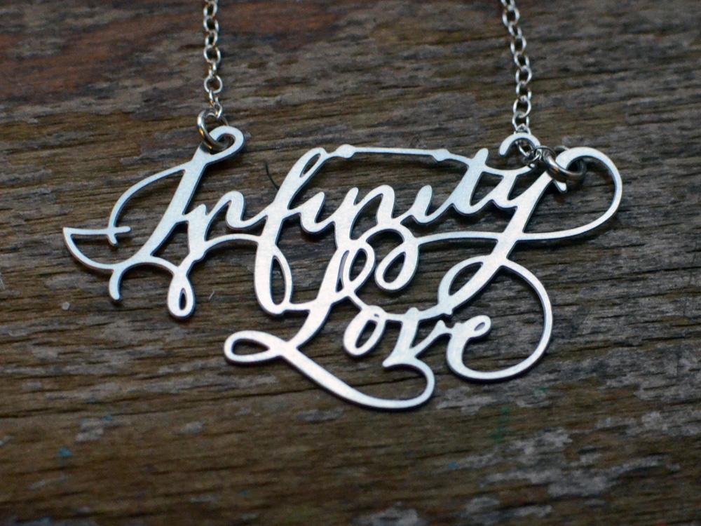 Custom Calligraphy Phrase Necklace - Your Phrase Handwritten By A Calligrapher - High Quality, Affordable, One-of-a-kind, Personalized Necklace - Available in Gold and Silver - Made in USA - Brevity Jewelry - The Pefect Gift