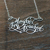 Custom Calligraphy Phrase Necklace - Your Phrase Handwritten By A Calligrapher - High Quality, Affordable, One-of-a-kind, Personalized Necklace - Available in Gold and Silver - Made in USA - Brevity Jewelry - The Pefect Gift