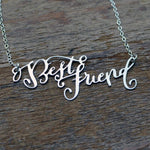 Custom Calligraphy Phrase Necklace - Your Phrase Handwritten By A Calligrapher - High Quality, Affordable, One-of-a-kind, Personalized Necklace - Available in Gold and Silver - Made in USA - Brevity Jewelry - The Pefect Gift