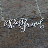 Custom Calligraphy Phrase Necklace - Your Phrase Handwritten By A Calligrapher - High Quality, Affordable, One-of-a-kind, Personalized Necklace - Available in Gold and Silver - Made in USA - Brevity Jewelry - The Pefect Gift