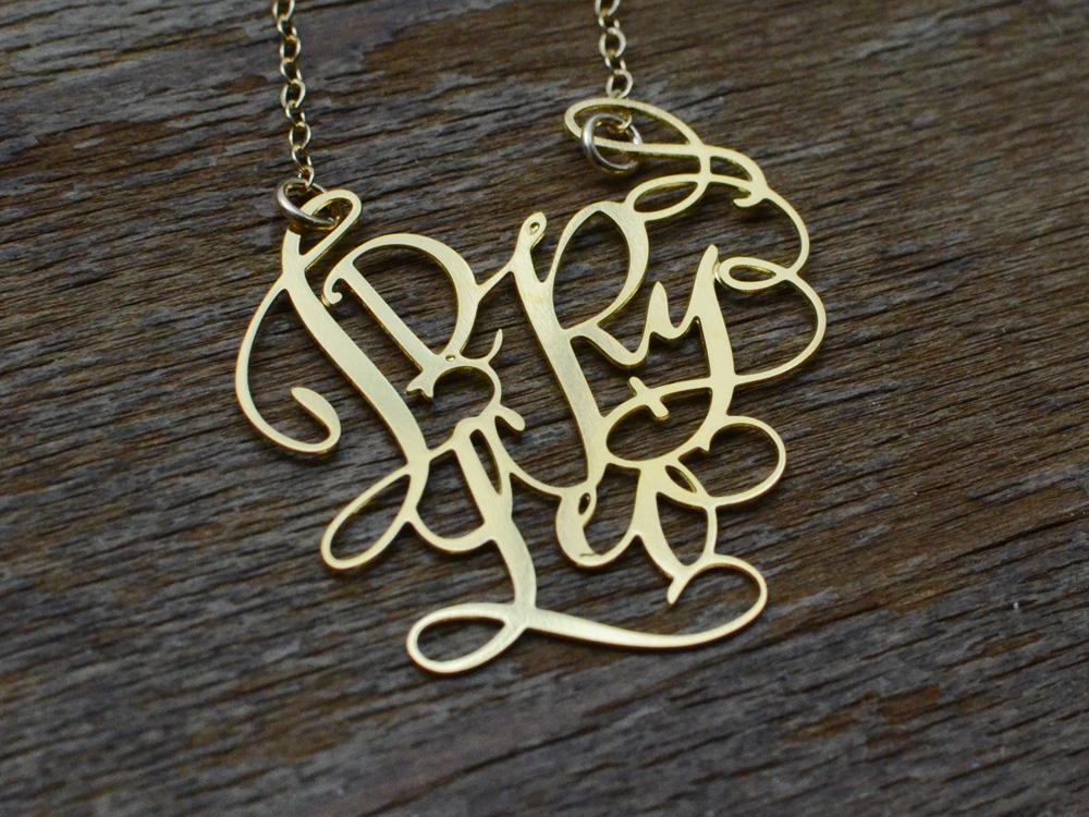 Custom Calligraphy Three Name Necklace - Your Loved Ones Names Handwritten By A Calligrapher - High Quality, Affordable, One-of-a-kind, Personalized Necklace - Available in Gold and Silver - Made in USA - Brevity Jewelry - The Pefect Gift