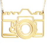 Photo Camera Necklace - High Quality, Affordable, Hand Drawn, Courageous Creators Necklace - Available in Gold and Silver - Made in USA - Collaboration with Honto - Brevity Jewelry