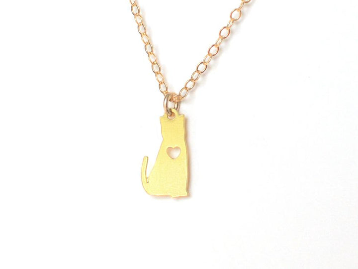 Cat Love Necklace - Animal Love - High Quality, Affordable Necklace - Available in Gold and Silver - Made in USA - Brevity Jewelry