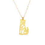 Cat Necklace - Wireframe Origami - High Quality, Affordable Necklace - Available in Gold and Silver - Made in USA - Brevity Jewelry