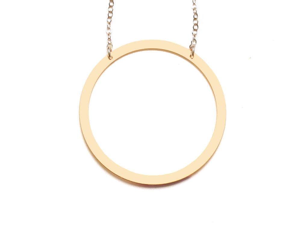 Large Circle Necklace - High Quality, Affordable Necklace - Available in Gold and Silver - Made in USA - Brevity Jewelry