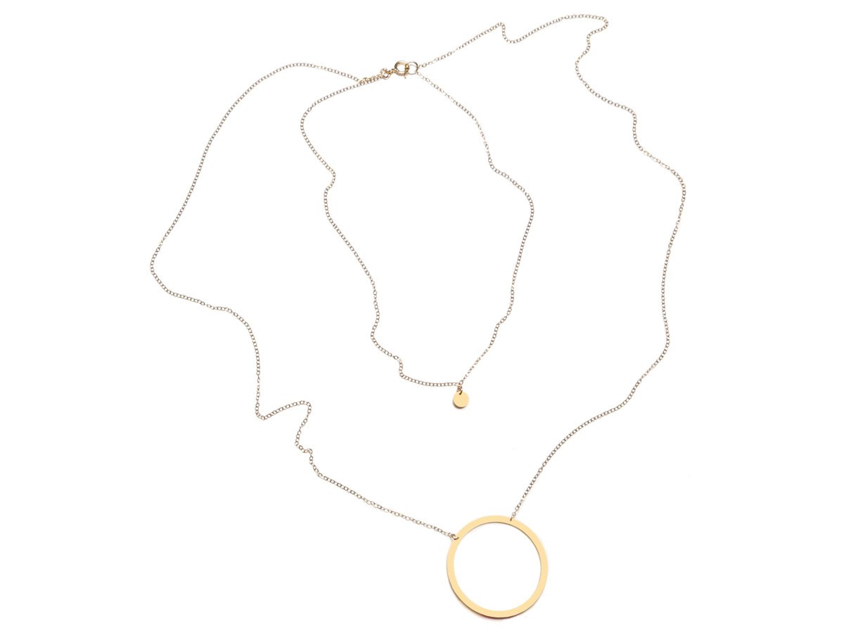 Pair of Circles Necklace - High Quality, Affordable Necklace - Available in Gold and Silver - Made in USA - Brevity Jewelry