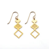 Clara Earrings - Art Deco, Great Gatsby, Jazz Age Style - High Quality, Affordable Earrings - Available in Gold and Silver - Made in USA - Brevity Jewelry