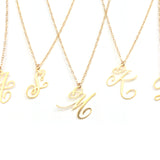 Initial Letter Necklace - Handwritten By A Calligrapher - High Quality, Affordable, Self Love, Initial Letter Charm Necklace - Available in Gold and Silver - Made in USA - Brevity Jewelry