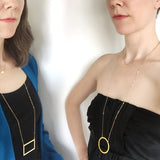 Large Parallelogram Necklace - Brevity Jewelry - Made in USA - Affordable Gold and Silver Jewelry