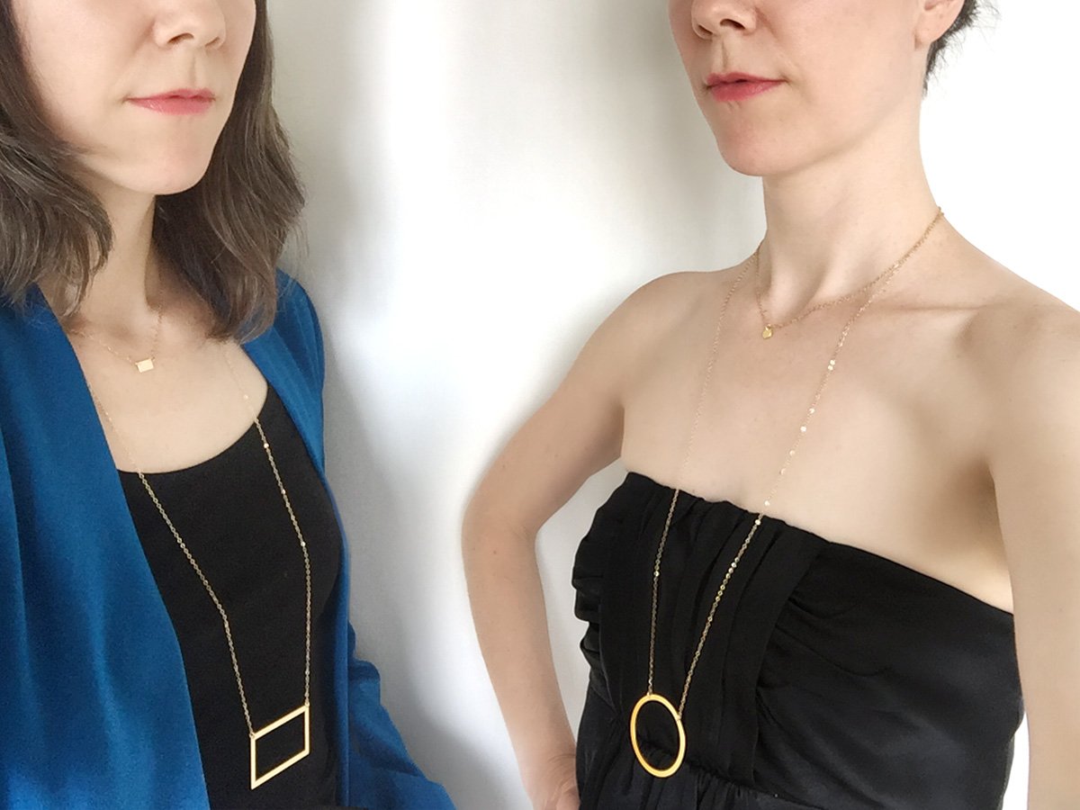 Trapezoid - Large  - Brevity Jewelry - Made in USA - Affordable gold and silver necklaces
