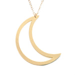 Large Crescent Necklace - High Quality, Affordable Necklace - Available in Gold and Silver - Made in USA - Brevity Jewelry