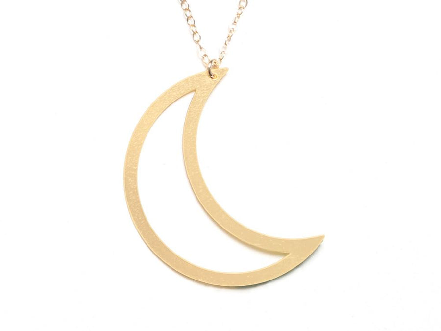 Large Crescent Necklace - High Quality, Affordable Necklace - Available in Gold and Silver - Made in USA - Brevity Jewelry