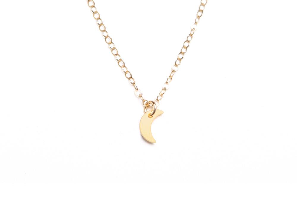 Small Crescent Necklace - High Quality, Affordable Necklace - Available in Gold and Silver - Made in USA - Brevity Jewelry