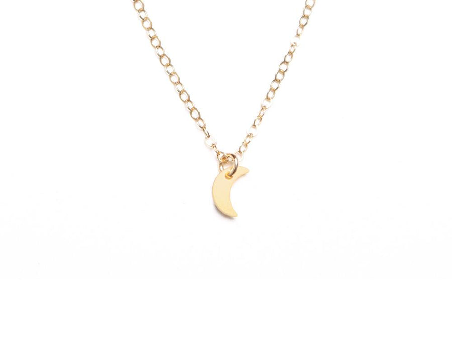 Small Crescent Necklace - High Quality, Affordable Necklace - Available in Gold and Silver - Made in USA - Brevity Jewelry