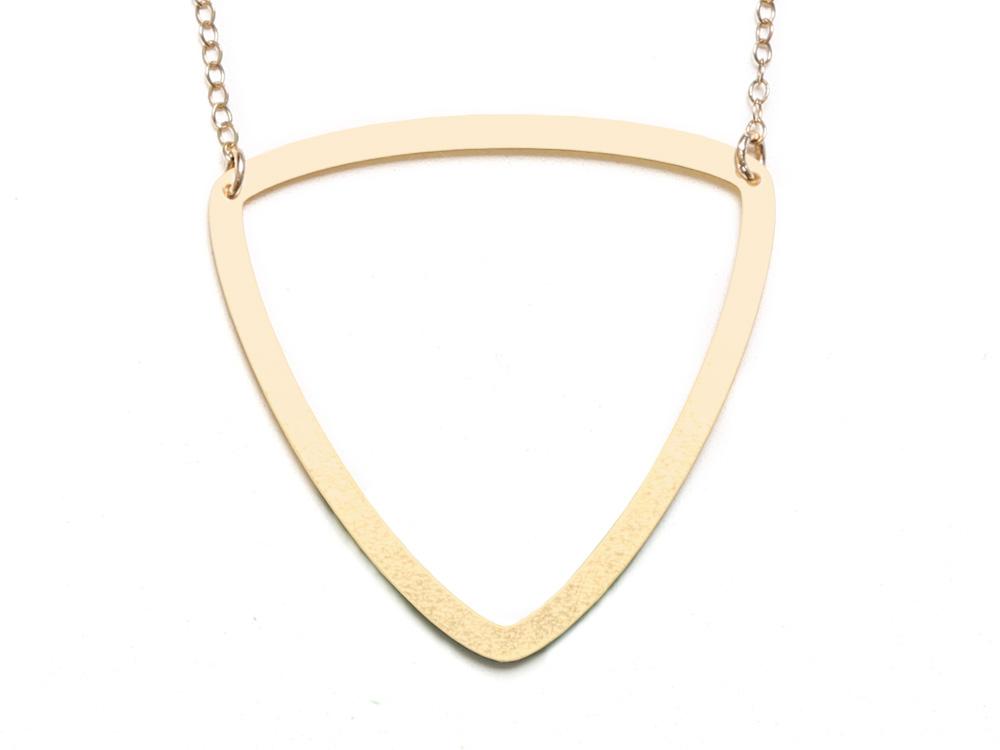 Large Curvilinear Triangle Necklace - High Quality, Affordable Necklace - Available in Gold and Silver - Made in USA - Brevity Jewelry