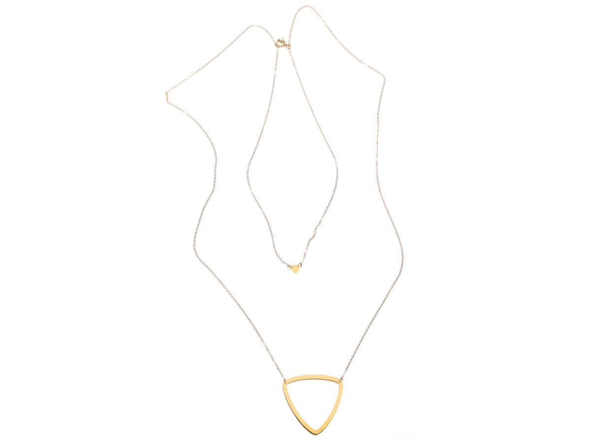 Pair of Curvilinear Triangles Necklace - High Quality, Affordable Necklace - Available in Gold and Silver - Made in USA - Brevity Jewelry