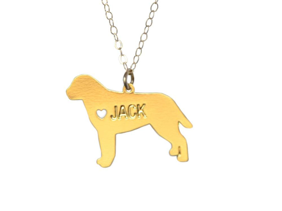 Custom Dog Love Necklace - Your Pet's Name On A Necklace - High Quality, Affordable, Personalized Necklace - Available in Gold and Silver - Made in USA - Brevity Jewelry - The Pefect Gift