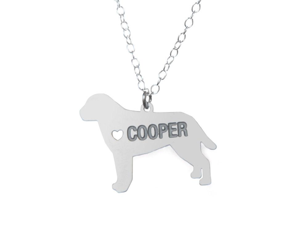 Custom Dog Love Necklace - Your Pet's Name On A Necklace - High Quality, Affordable, Personalized Necklace - Available in Gold and Silver - Made in USA - Brevity Jewelry - The Pefect Gift