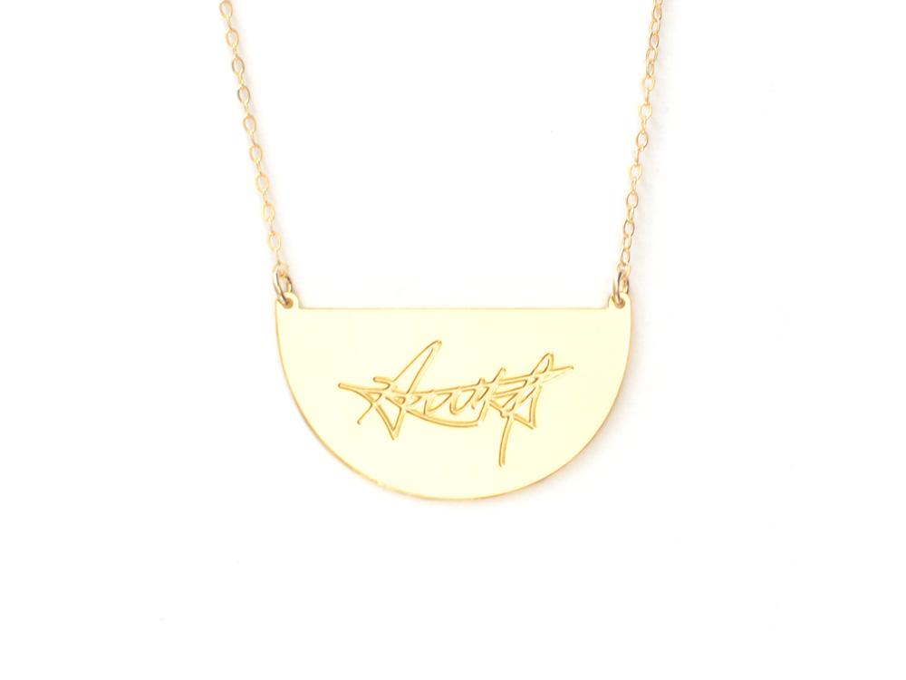 Demi Signature Necklace - Made From Your Handwriting or Signature - High Quality, Affordable, One-of-a-kind, Personalized Necklace - Available in Gold and Silver - Made in USA - Brevity Jewelry - The Perfect Gift