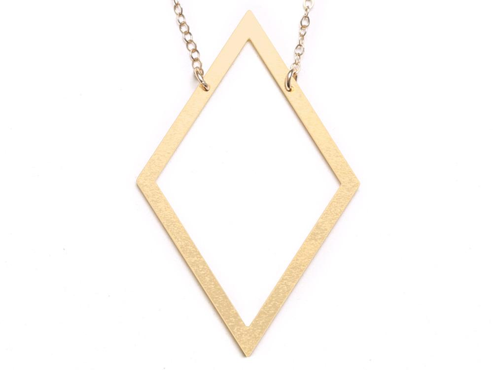 Large Diamond Necklace - High Quality, Affordable Necklace - Available in Gold and Silver - Made in USA - Brevity Jewelry