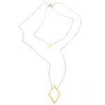 Pair of Diamonds Necklace - High Quality, Affordable Necklace - Available in Gold and Silver - Made in USA - Brevity Jewelry